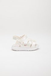 Şirinbebe Şiringenç Kare Baretli Beyaz Kız Bebek Çocuk Sandalet - 5