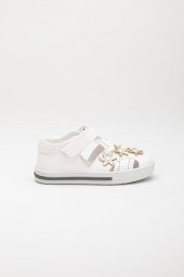 Şirinbebe Şiringenç Çiçekli Model Beyaz Kız ilkadım Bebek Çocuk Ayakkabı Sandalet thumbnail 2