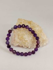 Ametist Taşı Koyu Renk Faset Kesim 8mm Bileklik (39700-tek) thumbnail 4