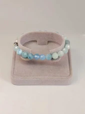 Akuamarin Taşı Faset Kesim 8mm Unisex Bileklik (42520-tek) thumbnail 1