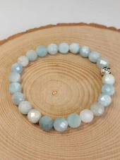 Akuamarin Taşı Faset Kesim 8mm Unisex Bileklik (42520-tek) thumbnail 2