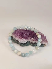 Akuamarin Taşı Faset Kesim 8mm Unisex Bileklik (42520-tek) thumbnail 3