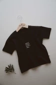 Bisiklet Yaka Nakışlı Oversize T-shirt Bebek Çocuk - 9