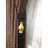 Siyah-Gold Renkli Perde Toplayıcı Evinizin Havasını Değstiricek Perde Tavan Braçolu Perde Süsü Perde Bağı - 2