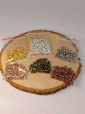 Metal Ara Malzeme 4mm 100 lü Paketler 6 lı Set (toplam 600 boncuk) thumbnail 1