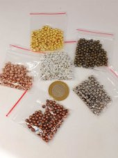 Metal Ara Malzeme 4mm 100 lü Paketler 6 lı Set (toplam 600 boncuk) thumbnail 2