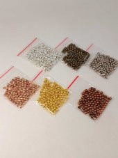 Metal Ara Malzeme 4mm 100 lü Paketler 6 lı Set (toplam 600 boncuk) thumbnail 3