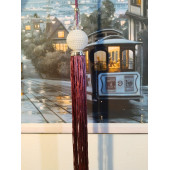 Mor Renkli İnci Perde Orta Süsü Perde Sarkıtı Cam Süsü Orta Püskül - 1