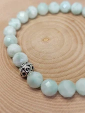 Larimar Taşı Faset Kesim 8mm Unisex Bileklik (42535-tek) thumbnail 2