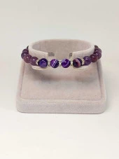Ametist Ağırlıklı Mor Akik Taşı 8mm Bileklik (Mor Renkler Serisi) thumbnail 2