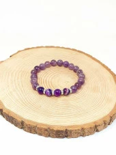 Ametist Ağırlıklı Mor Akik Taşı 8mm Bileklik (Mor Renkler Serisi) thumbnail 4