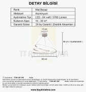 TT Aydınlatma TT301-BY  Yay Modeli Mat Beyaz Led Avize thumbnail 5