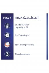 Oral-B Pro 3500 Şarj Edilebilir Diş Fırçası Siyah + Başlık - 3