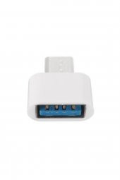 WOZLO Usb Type-c Otg Çevirici - Type-c Erkek Usb Dişi Adaptör - Beyaz - 1