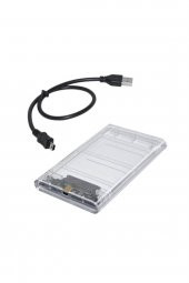 WOZLO 2.5 Inç Sata Usb 2.0 Harddisk Kutusu - Şeffaf - Mini Usb - 1