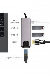 BASTORE Macbook -Macbook Pro Uyumlu 4K Hdmi Usb 3.0 Gigabit Ethernet Bağlantı Kablosu thumbnail 2