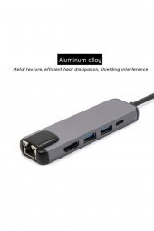 BASTORE Macbook -Macbook Pro Uyumlu 4K Hdmi Usb 3.0 Gigabit Ethernet Bağlantı Kablosu thumbnail 3