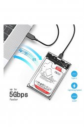 WOZLO 2.5 Inç Sata Usb 3.0 Harddisk Kutusu - Şeffaf - Micro Usb - 1