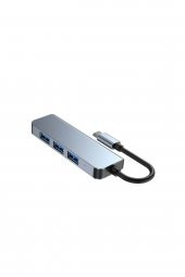 WOZLO Type-c 4 Port Usb 3.0 Hub Usb-c Çoklayıcı Alüminyum Gövde - 1