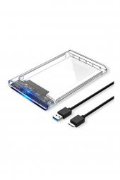 WOZLO 2.5 Inç Sata Usb 3.0 Harddisk Kutusu - Şeffaf - Micro Usb - 2