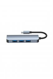 WOZLO Type-c 4 Port Usb 3.0 Hub Usb-c Çoklayıcı Alüminyum Gövde - 2