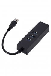 WOZLO 3 Port Usb 3.0 Gigabit Ethernet Lan Rj45 Ağ Adaptörü Hub - 3