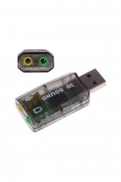WOZLO Usb Ses Kartı 5.1 3d Sound Usb Harici Ses Kartı Audio Çevirici - 1