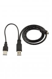 BASTORE Harici Diskler Için 2 Usb 5 Pin Mini Usb Y Kablo Harddisk Kablosu - 2