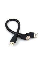 WOZLO Usb 2.0 Erkek To 2 Usb 2.0 Dişi Y Splitter Kablo - Usb Şarj Güç Kablosu - 30 Cm - 1