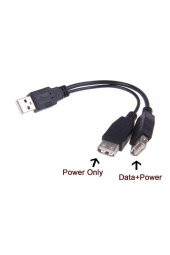 WOZLO Usb 2.0 Erkek To 2 Usb 2.0 Dişi Y Splitter Kablo - Usb Şarj Güç Kablosu - 30 Cm - 2