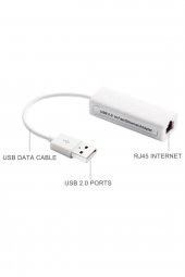 WOZLO Usb Ethernet Kartı Apple Macbook Uyumlu - Usb 2.0 - 1