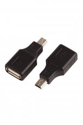 WOZLO 5 Pin Mini Usb Erkek To Usb Dişi Adaptör - Mini Usb Otg - 1