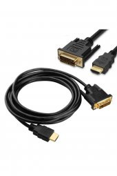 BASTORE Hdmi To Dvi 24+1 Kablo Hdmi To Dvi Dvi To Hdmi Altın Uçlu Görüntü Ses Kablosu 1.8 Metre 24+1 Pin - 1