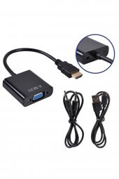 WOZLO Hdmi To Vga Çevirici Kablo Uydu Receiver Macbook Ps3 Ps4 Projeksiyon + Ses Ve Güç Destekli thumbnail 1
