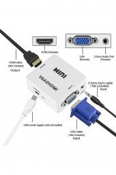 WOZLO Vga To Hdmi Çevirici Dönüştürücü Ses Çıkışlı Analog To Dijital - 3