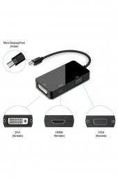 WOZLO Mini Displayport To Hdmi Dvi Vga Çevirici Kablo Thunderbolt thumbnail 2