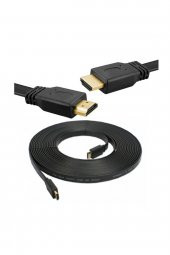 WOZLO Hdmi Kablo 4k Full Hd 3d 3840*2160 Yassı Flat Slim 4k 60hz Hdmi 2.0 Kablo 3 Metre - 1