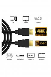 WOZLO Hdmi Kablo 4k 3d Ağ Destekli Altın Uçlu 4k 60hz 18g Bps Ultra Hd 4k Ethernet Hdmi Kablosu - 15 Mt - 3