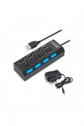 BASTORE 4 Port Usb 2.0 Çoklayıcı Hub Işıklı On Off Düğmeli 5v2a Adaptörlü - 1