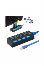 BASTORE 4 Port Usb 3.0 Çoklayıcı Hub Anahtarlı Işıklı Adaptörlü Çoğaltıcı - 3
