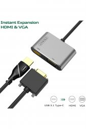 WOZLO Usb 3.1 (TYPE-C) To 4k Hdmı Vga Çevirici Adaptör Kablo Macbook - 2