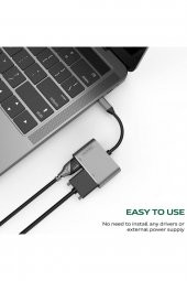 WOZLO Usb 3.1 (TYPE-C) To 4k Hdmı Vga Çevirici Adaptör Kablo Macbook - 3