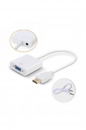 WOZLO Hdmi To Vga Ses Çıkışlı Kablo Çevirici Dönüştürücü Adaptör - 1