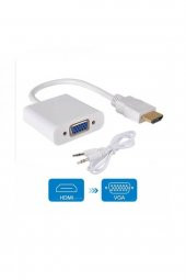 WOZLO Hdmi To Vga Ses Çıkışlı Kablo Çevirici Dönüştürücü Adaptör - 2