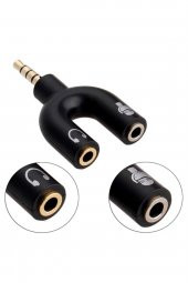 WOZLO Kulaklık Mikrofon Birleştirici Adaptör 3.5mm Ayırıcı Aparat - 1