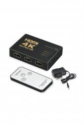 BASTORE Hdmi Switch Çoklayıcı 3 Port 4k*2k Ultra Hd Kumandalı Adaptörlü - 1