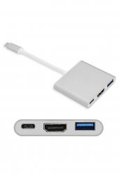 BASTORE Type C To Hdmi Usb 3.0 Uyumlu Çevirici Macbook Ipad Pro 11 Inç A1980 A1979 A1934 Ipad Pro 12.9 - 2