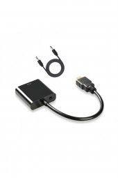 WOZLO Hdmı To Vga Ses Kablo Çevirici Ps3 Pc Notebook Projeksiyon Uyumlu Sesli Adaptör thumbnail 2