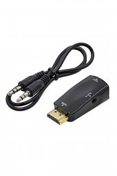 WOZLO Hdmi To Vga Çevirici Dönüştürücü Adaptör 3.5mm Ses Çıkışlı 1080p - 1