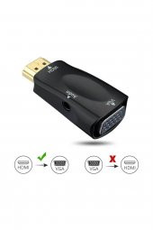 WOZLO Hdmi To Vga Çevirici Dönüştürücü Adaptör 3.5mm Ses Çıkışlı 1080p - 2